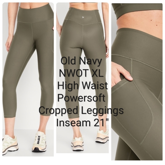Old Navy NWOT High Waist Powersoft Cropped leggings, size XL - Picture 1 of 9